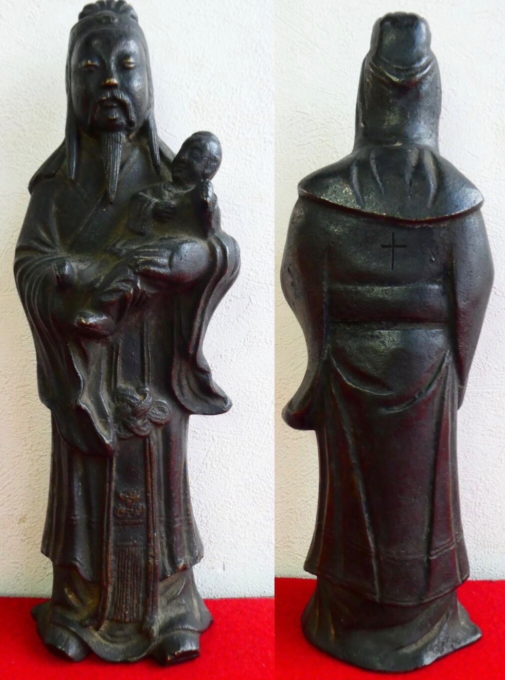 Antique virgin mary statue disguised as buddha by hidden underground christian