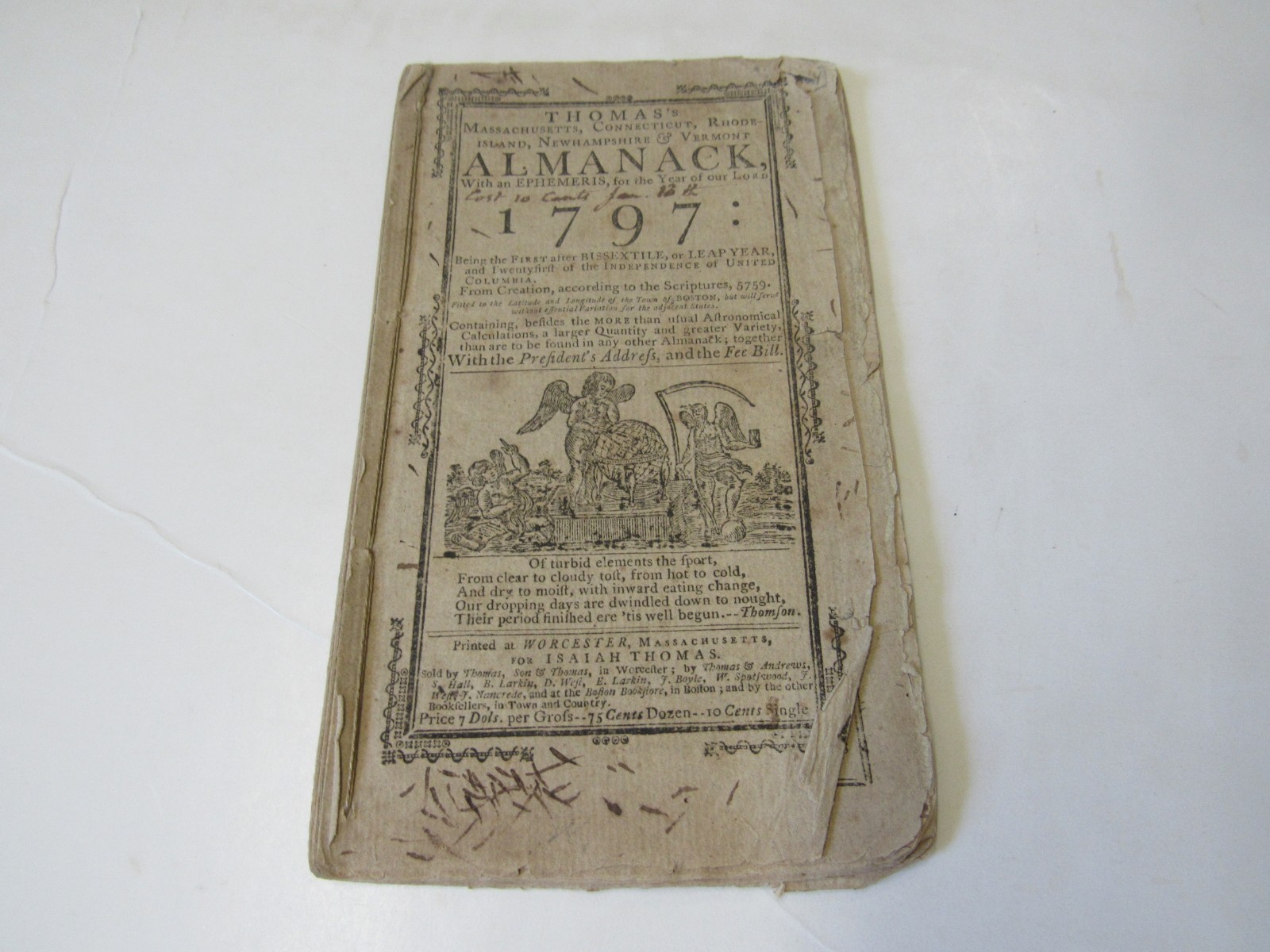 1776 Thomas's Massachusetts Connecticut Rhode Island New Hampshire VT Almanac 1776 Thomas's Massachusetts Connecticut Rhode Island New Hampshire VT Almanac