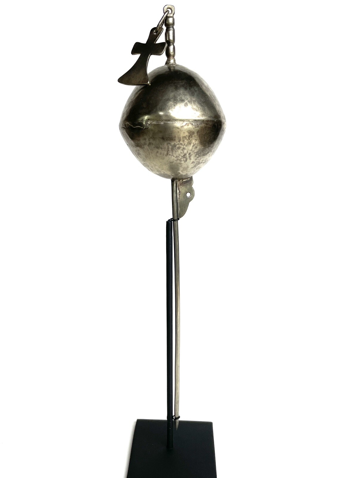 Vintage Mapuche 'Punzón Acucha' Pin - Ceremonial Silver Needle with Bell
