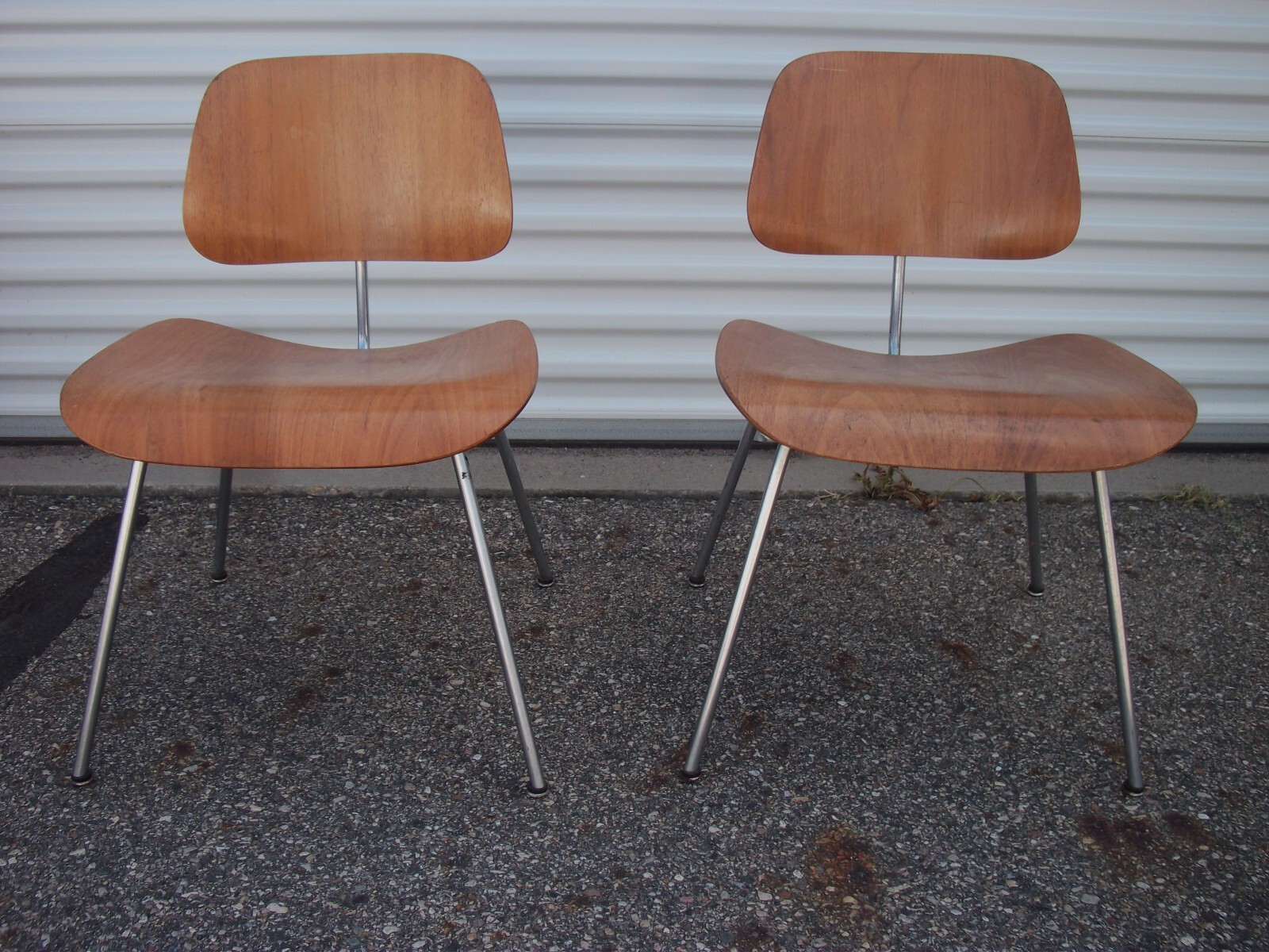 Pair of Eames DCM Chairs dated 8-52, 1st. Gen. from Herman Miller, 2nd overall