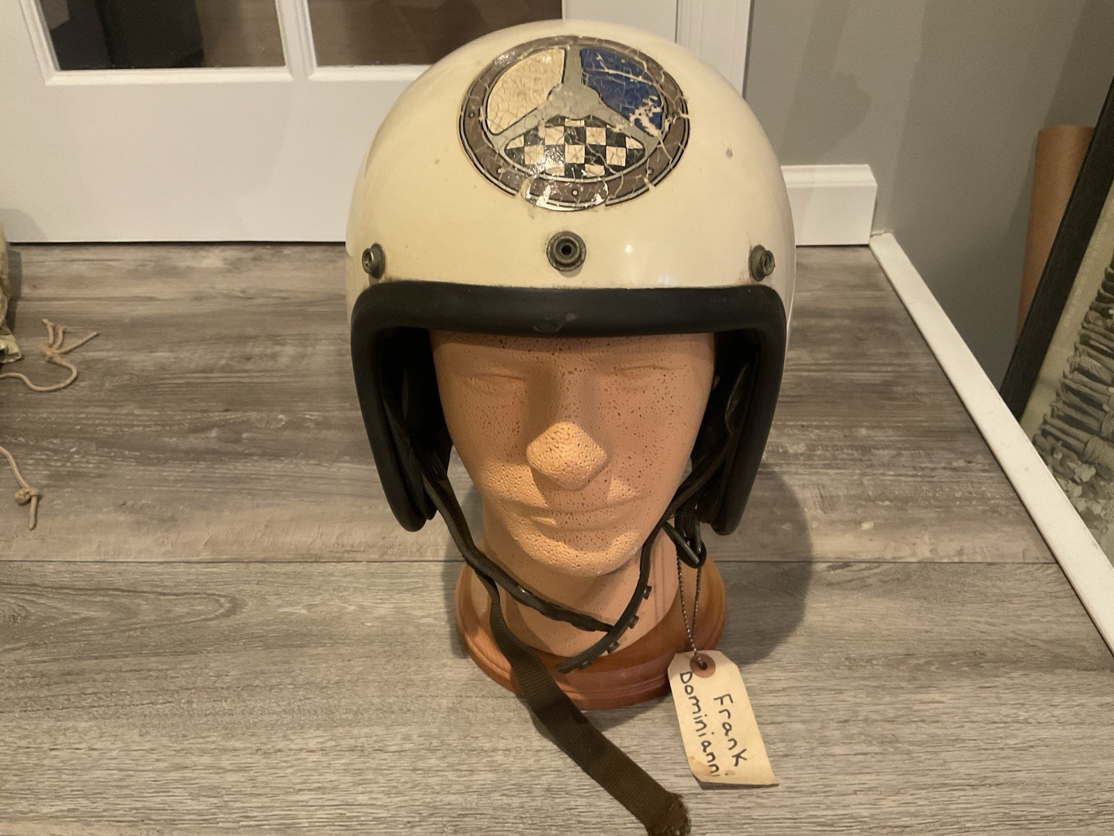 ORIGINAL RARE EARLY BELL TOPTEX HELMET OF PIONEER CORVETTE RACE CAR DRIVER