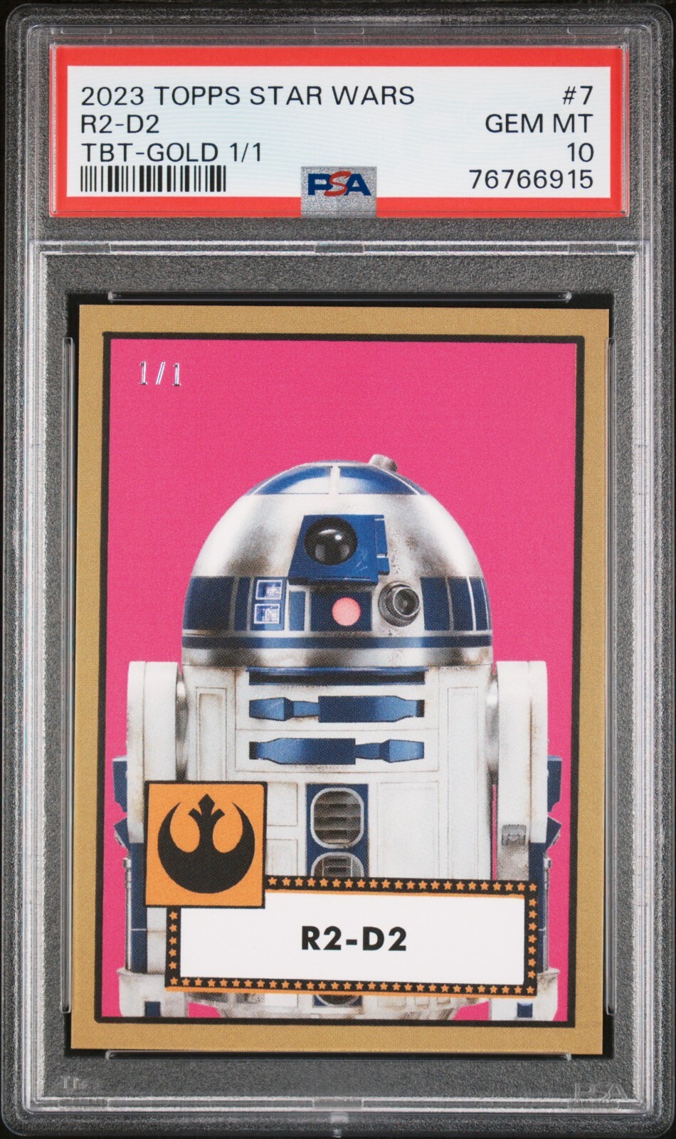 2023 Topps Star Wars Throwback Thursday R2-D2 Gold 1/1 PSA 10