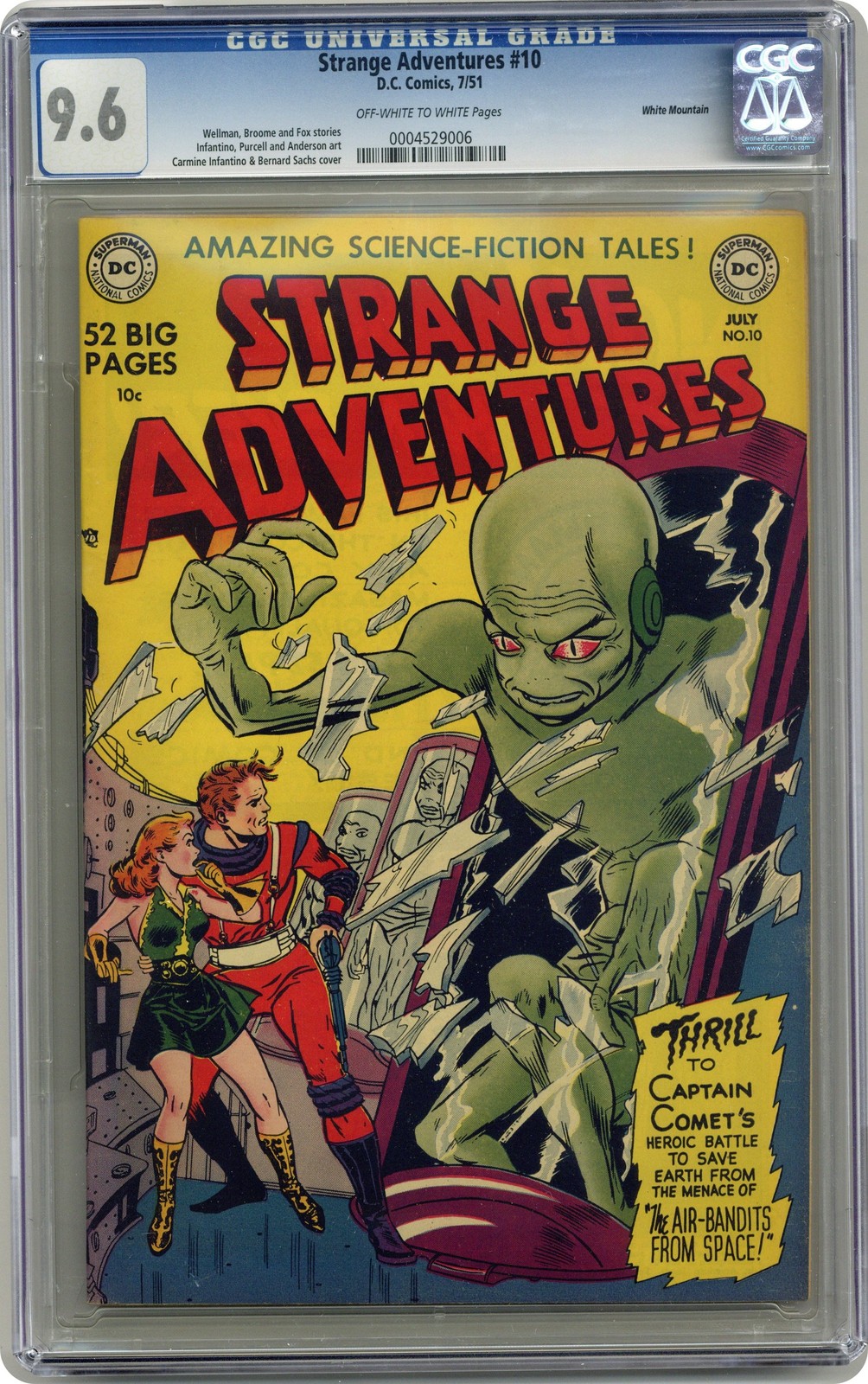 Strange Adventures #10 CGC 9.6 White Mountain 1951 0004529006 Strange Adventures #10 CGC 9.6 White Mountain 1951 0004529006