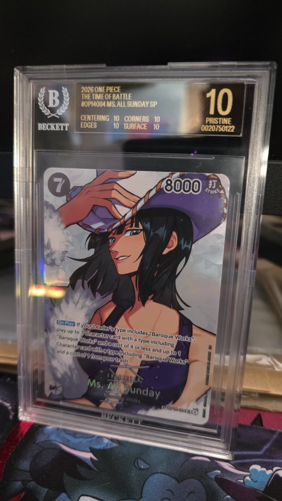 One Piece TCG Ms. All Sunday OP14-084 The Time of Battle OP16 BGS 10 Black Label One Piece TCG Ms. All Sunday OP14-084 The Time of Battle OP16 BGS 10 Black Label