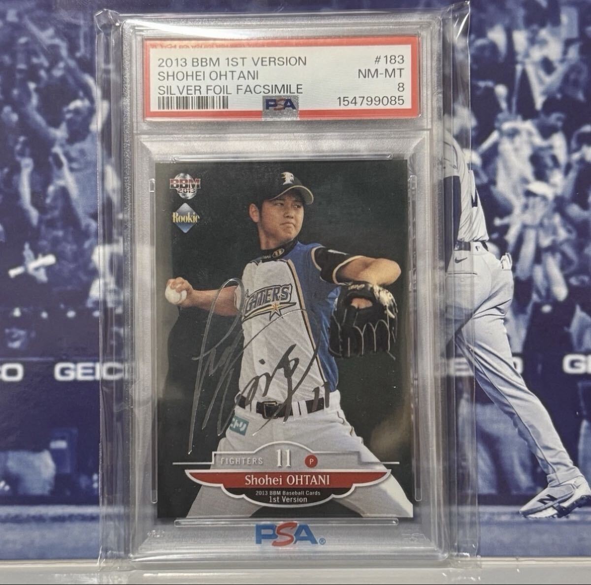 Shohei Ohtani BBM 2013 1st Rookie Silver Foil Signed Card PSA 8 Topps No Signatu