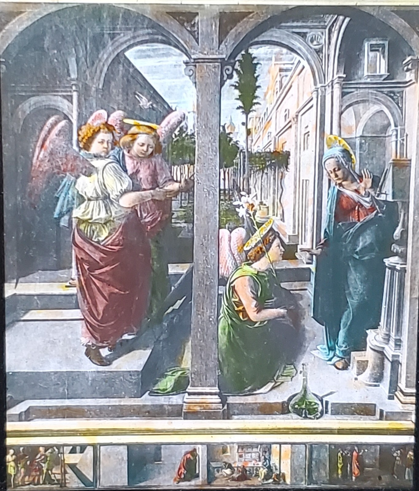 The Annunciation, Fra Lippo Lippi, Magic Lantern Glass Slide The Annunciation, Fra Lippo Lippi, Magic Lantern Glass Slide