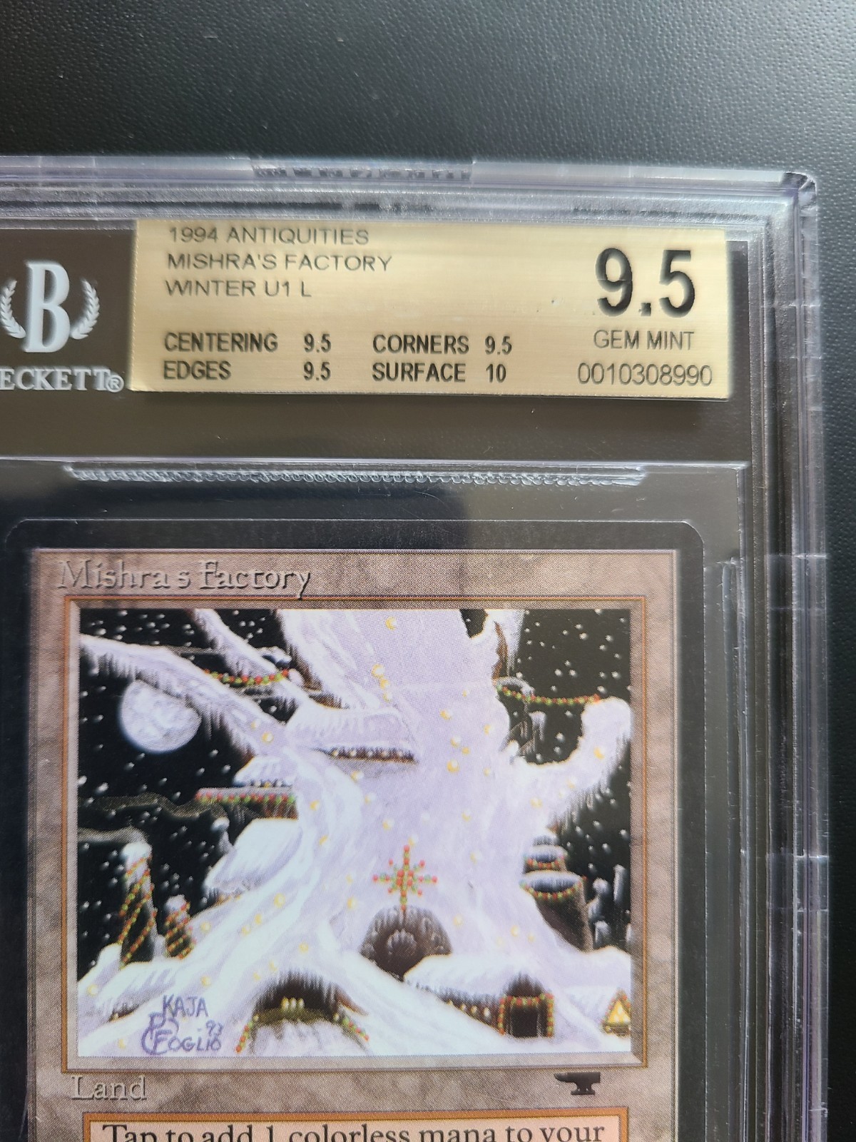 Mishras Factory Winter, BGS 9.5 Quad+, Antiquities, Low Pop In Quad, MTG, Magic