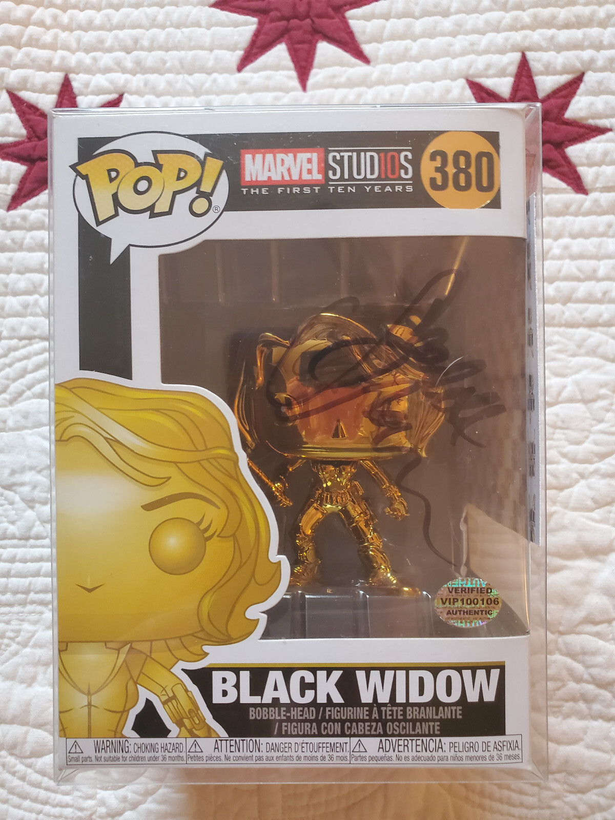 Scarlett Johansson signed autographed Black Widow MARVEL Funko Pop #380 Scarlett Johansson signed autographed Black Widow MARVEL Funko Pop #380