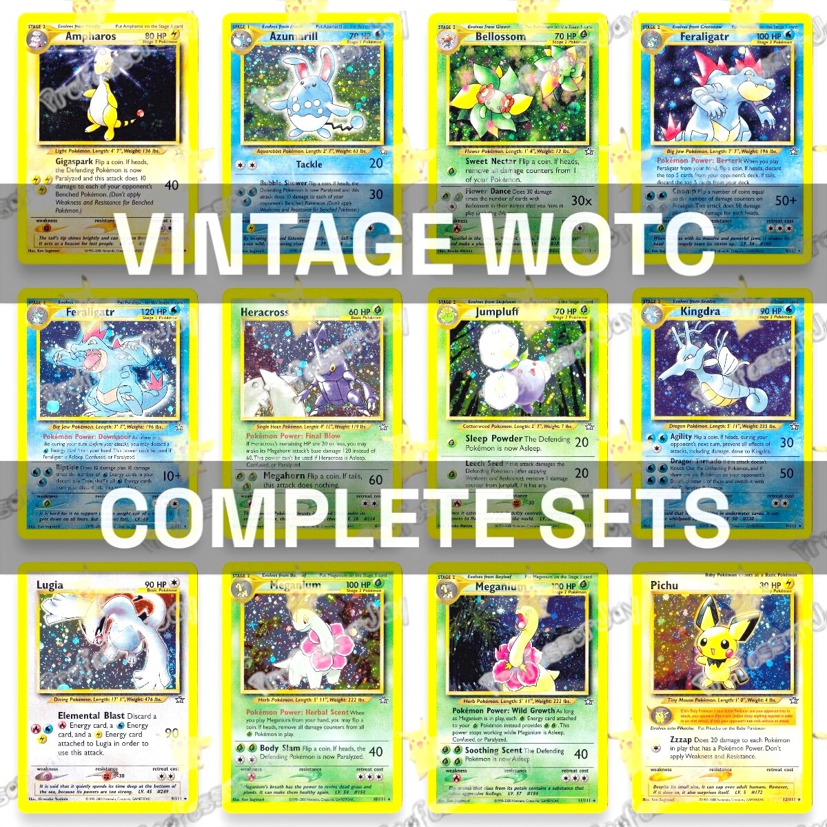 Pokemon TCG Cards BASE VINTAGE COMPLETE SETS (1996 - 2026) SWIRLS PRE V EX Lv X