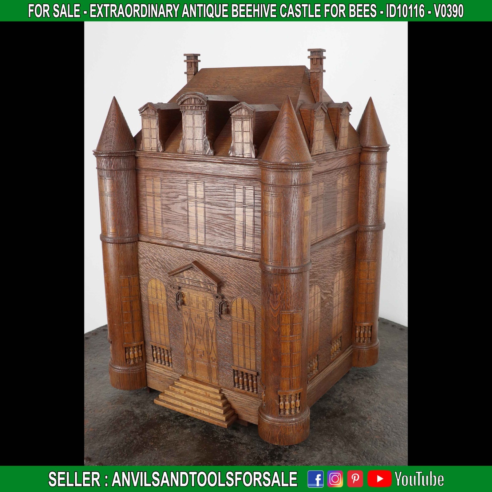 EXTRAORDINARY ANTIQUE BEEHIVE CASTLE FOR BEES beekeeper old tool ID10116 EXTRAORDINARY ANTIQUE BEEHIVE CASTLE FOR BEES beekeeper old tool ID10116
