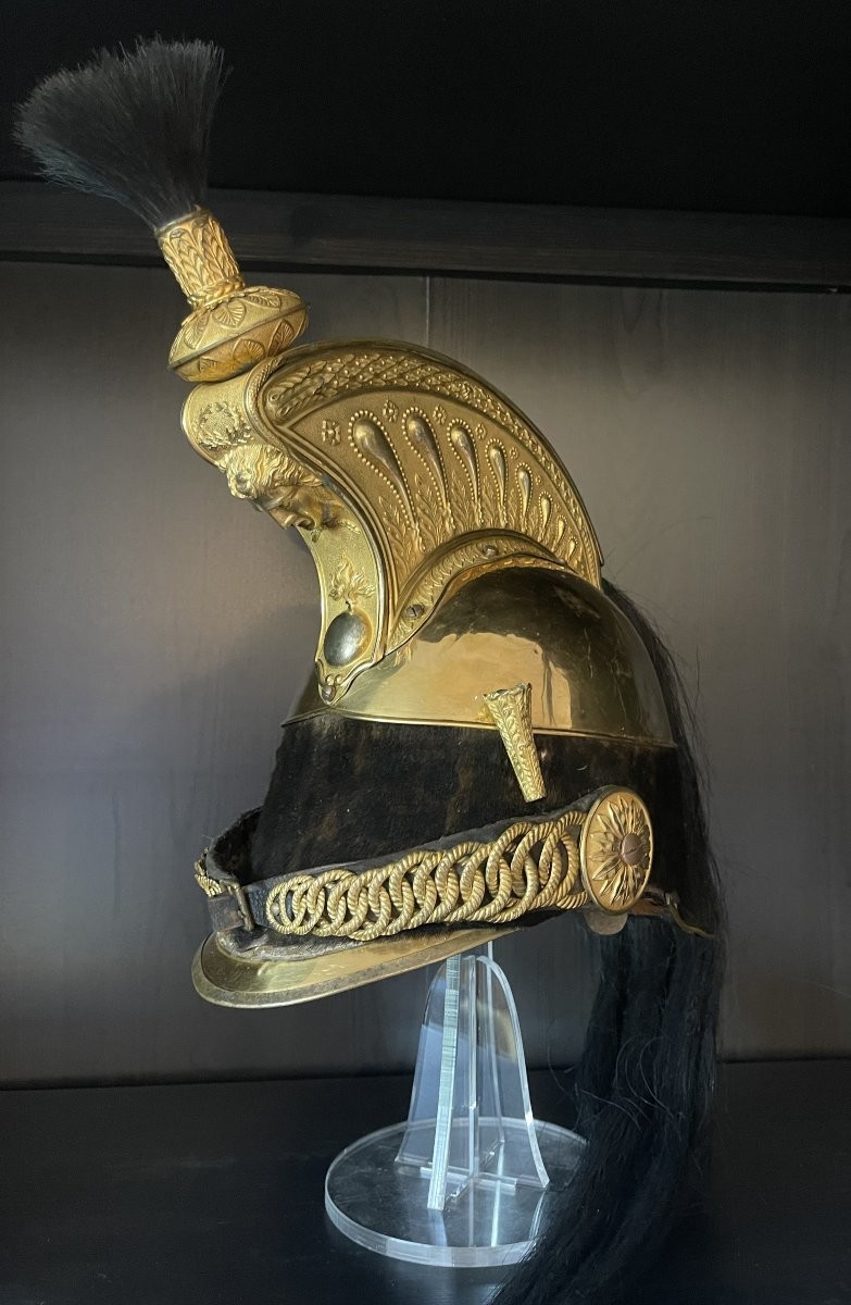 Officer Dragons Helmet 1858, Fully Gold Plated Second Empire Napoleon