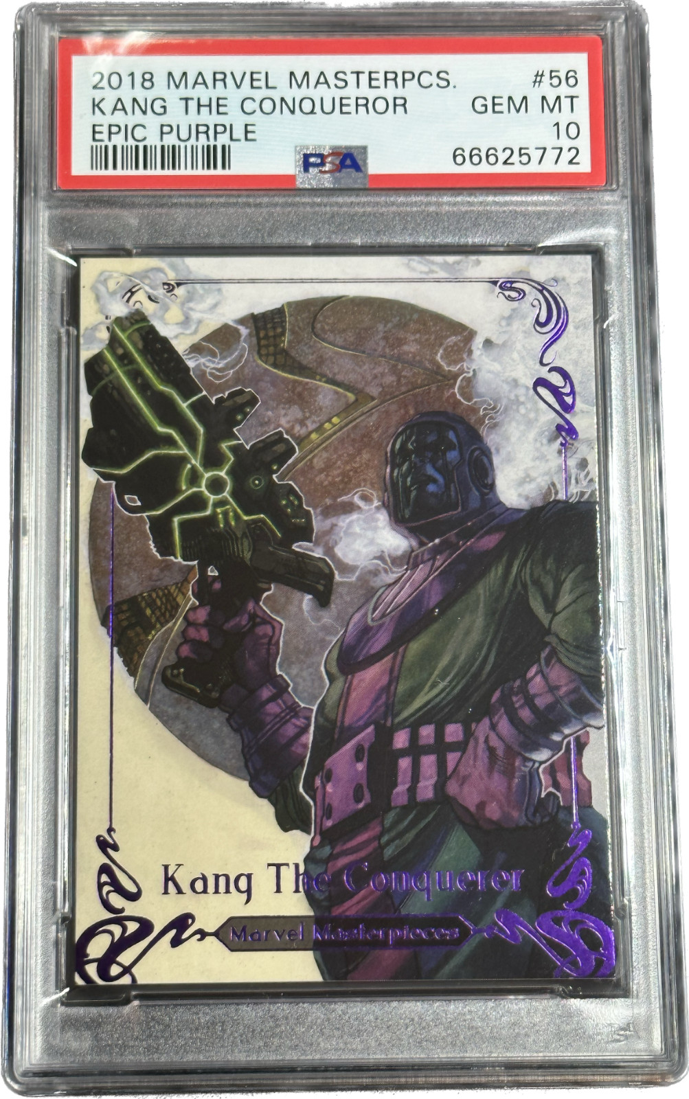 2018 Marvel Masterpieces Epic Purple Kang The Conqueror #56 PSA 10 SP  **BONUS**