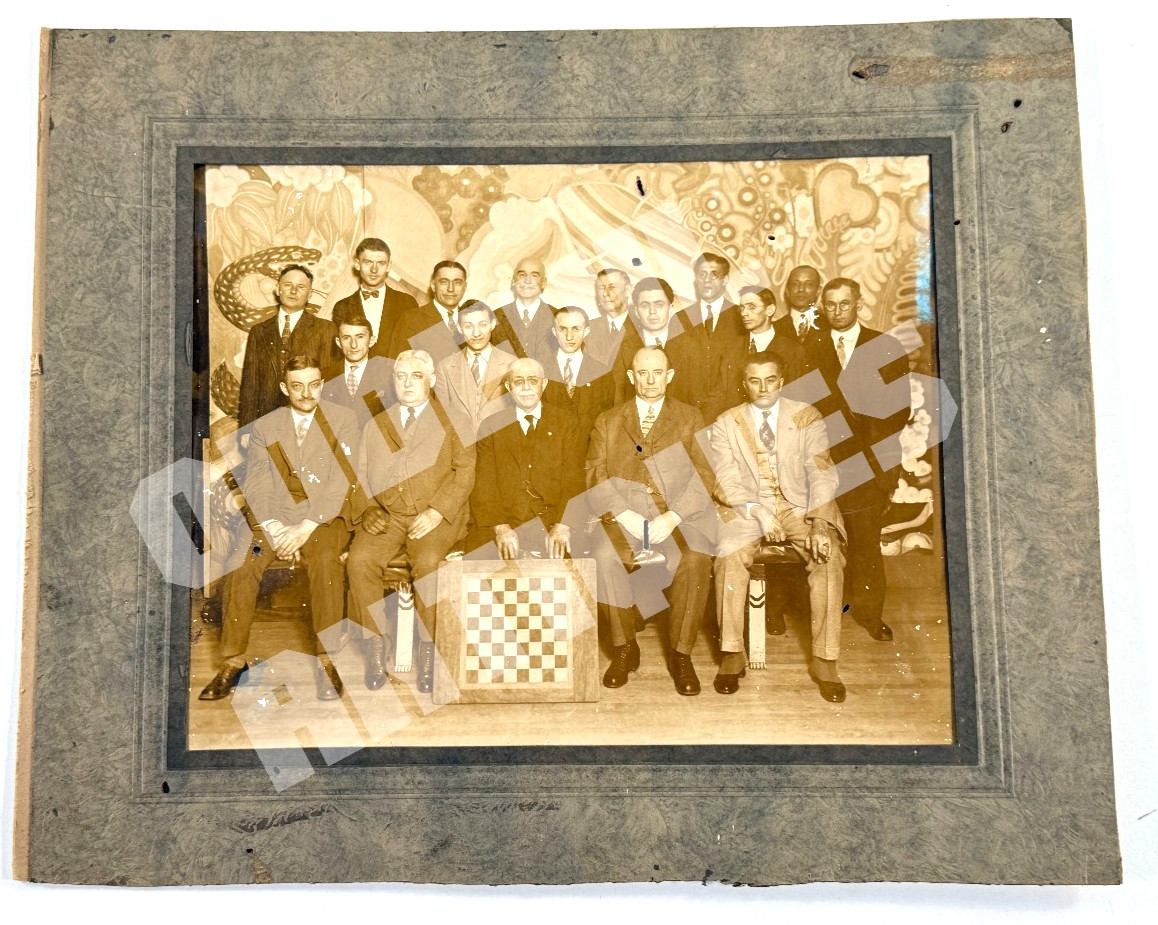 RARE 1927 2nd International Checker US Team Cabinet Photo SAM GONOTSKY Ajeeb