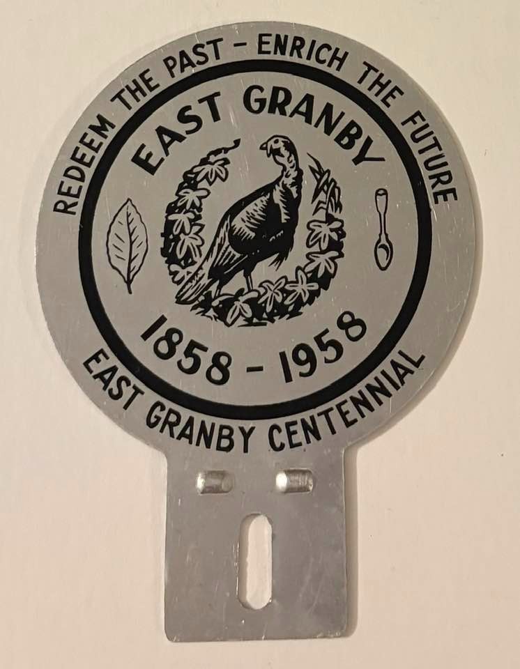 Vintage 1858 1958 East Granby CT Centennial Booster License Plate Topper Turkey Vintage 1858 1958 East Granby CT Centennial Booster License Plate Topper Turkey