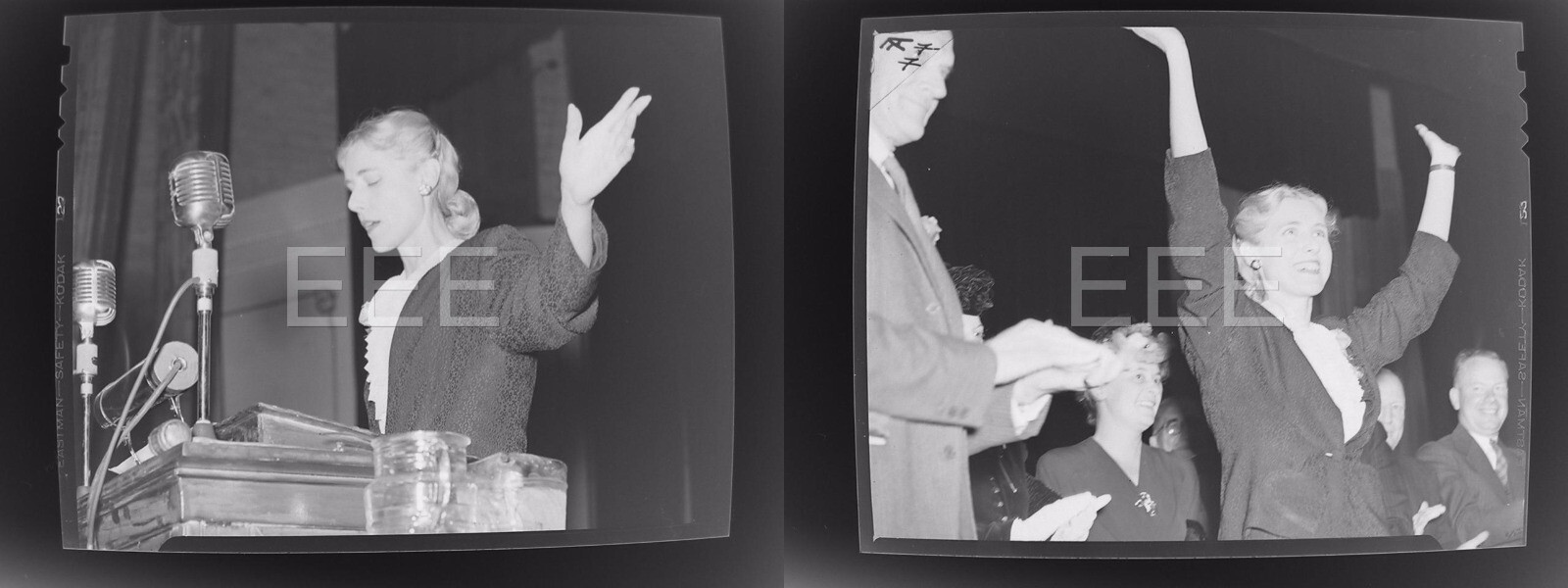 WEEGEE FAMOUS PHOTOGRAPHER NEGATIVES X 2 CLARE BOOTH LUCE NYC ARTHUR FELLIG 1944