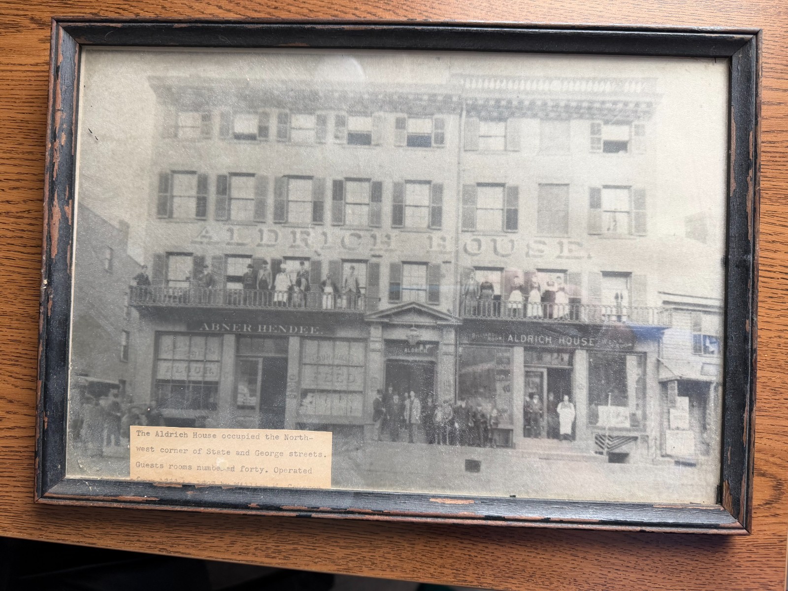 RARE -THE ALDRICH HOUSE PICTURE, STATE & GEORGE STREETS IN NEW HAVEN, CONN