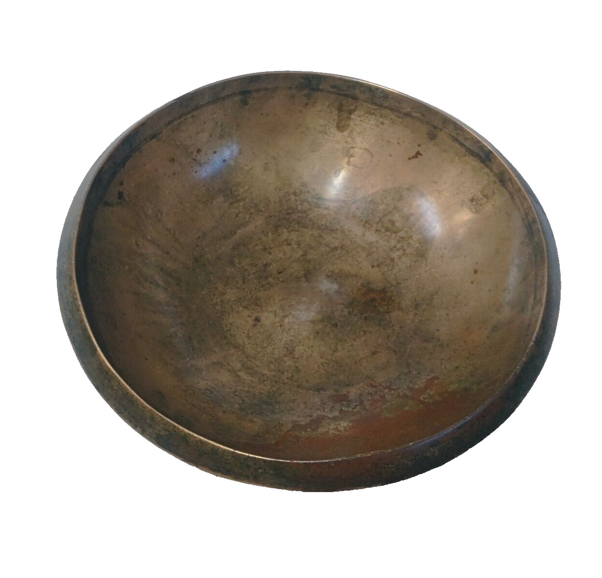 1900's Vintage Antique Brass / Bronze Hand Made Thick Heavy Herbs Taking Bowl