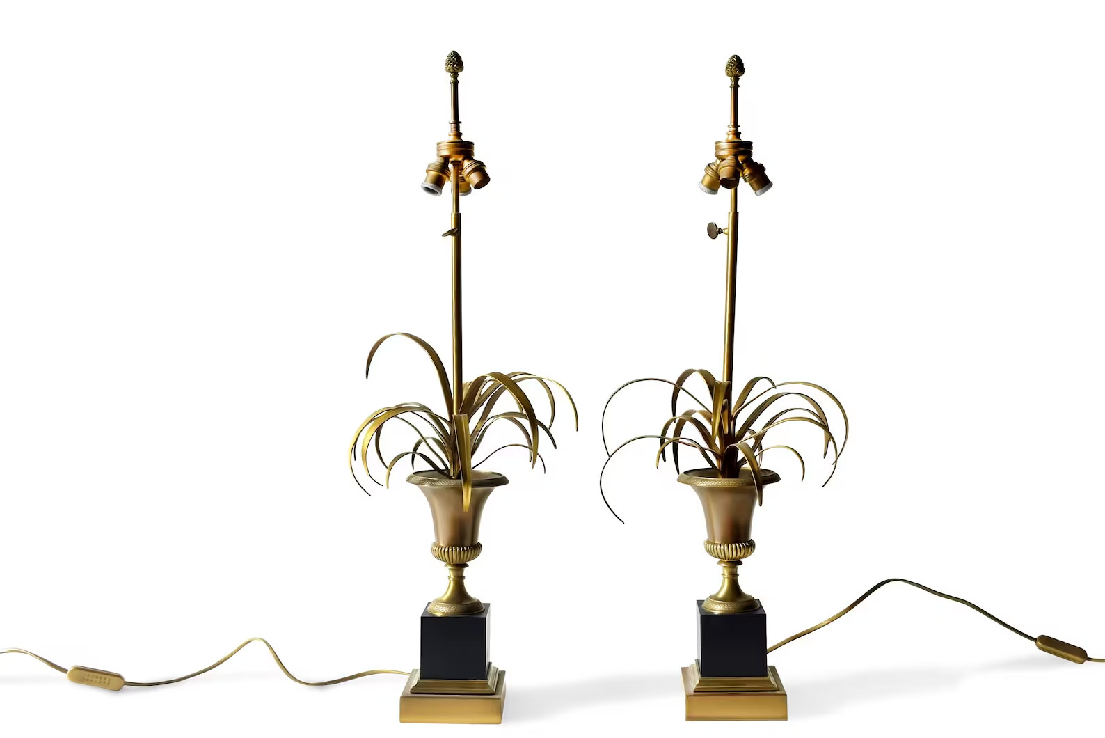 Vintage 1950s Maison Charles 'Vase Roseaux' Palm Table Lamps Mid-Century Modern Vintage 1950s Maison Charles 'Vase Roseaux' Palm Table Lamps Mid-Century Modern