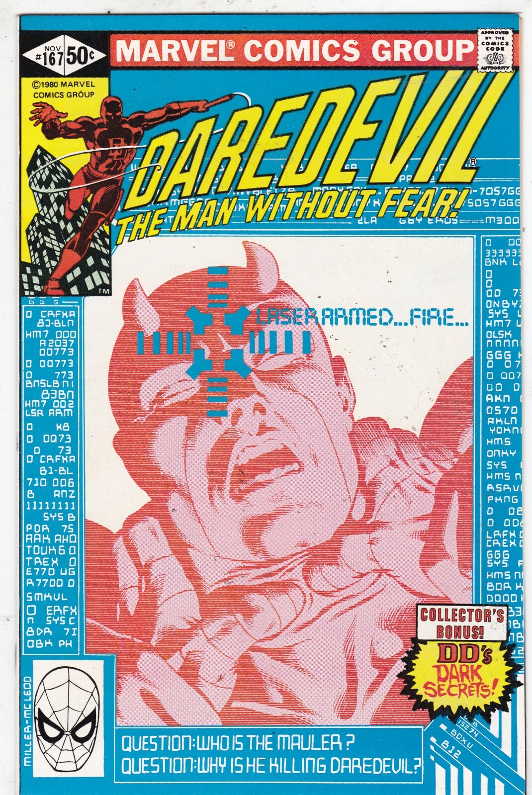 Daredevil # 167 - Frank Miller cover & art VF/NM 1ST/ORIGIN OF THE MAULER 1980