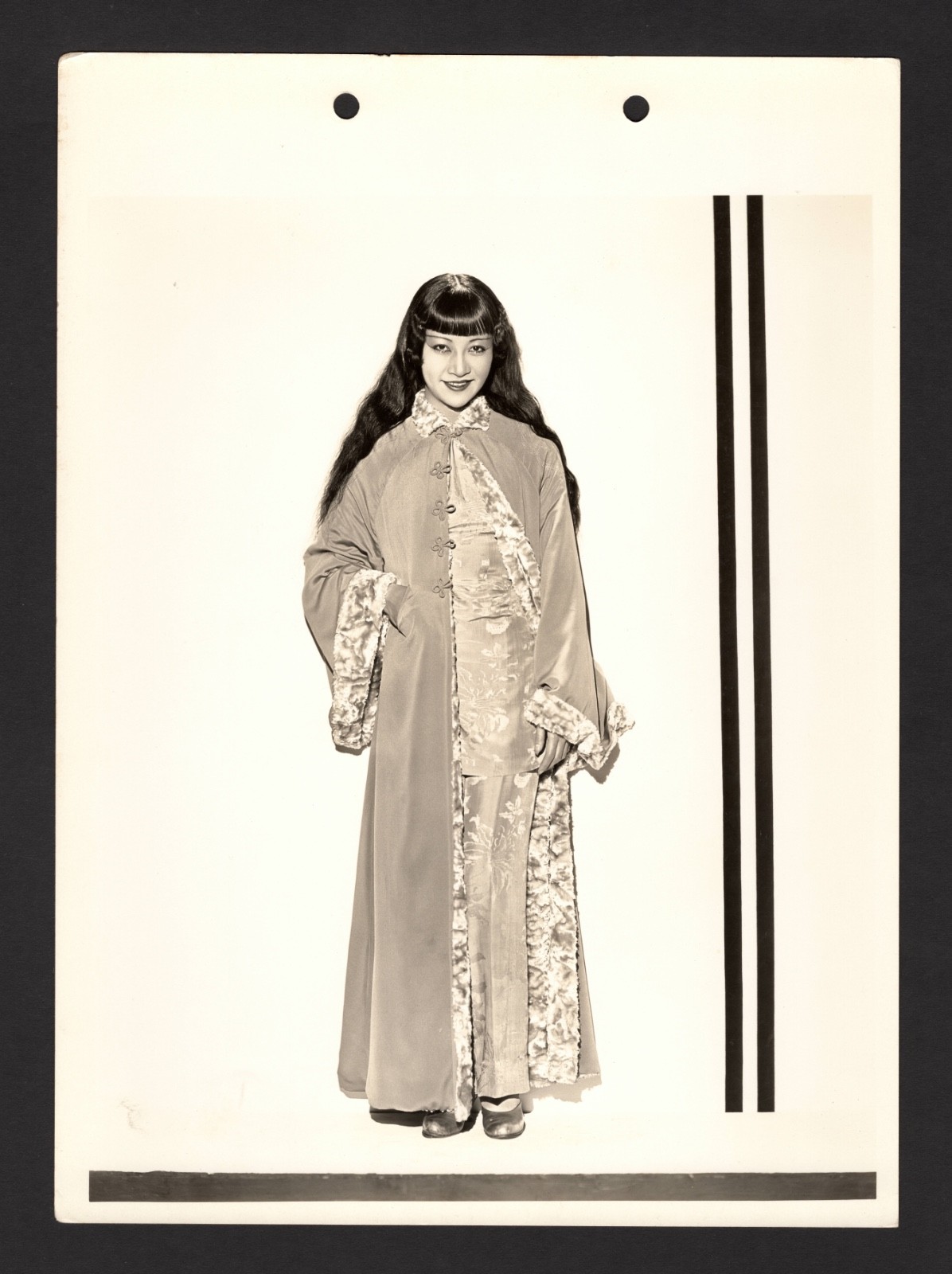 C1931 ANNA MAY WONG LONG HAIR SILK PJ VELVET FUR ROBE EUGENE ROBERT RICHEE PHOTO
