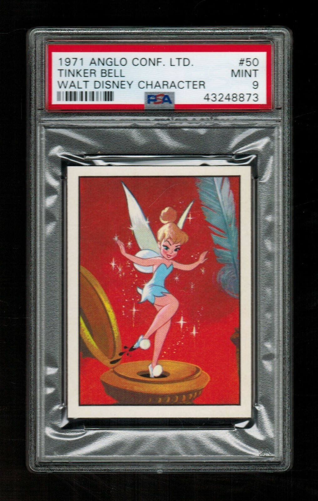PSA 9 TINKERBELL 1971 Anglo Confectionery Card #50 2nd Highest Grade BEAUTIFUL PSA 9 TINKERBELL 1971 Anglo Confectionery Card #50 2nd Highest Grade BEAUTIFUL