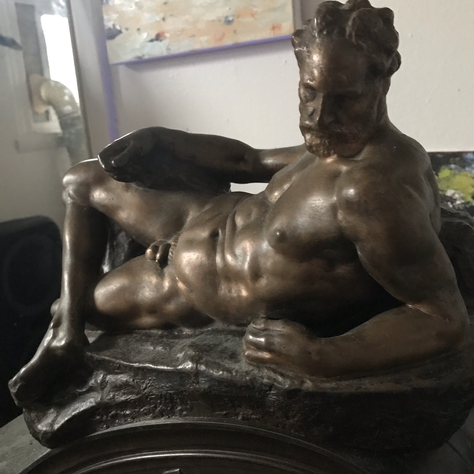 Michelangelo Twilight Sculpture F. Barbedienne (Reduction Mecanique) Bronze