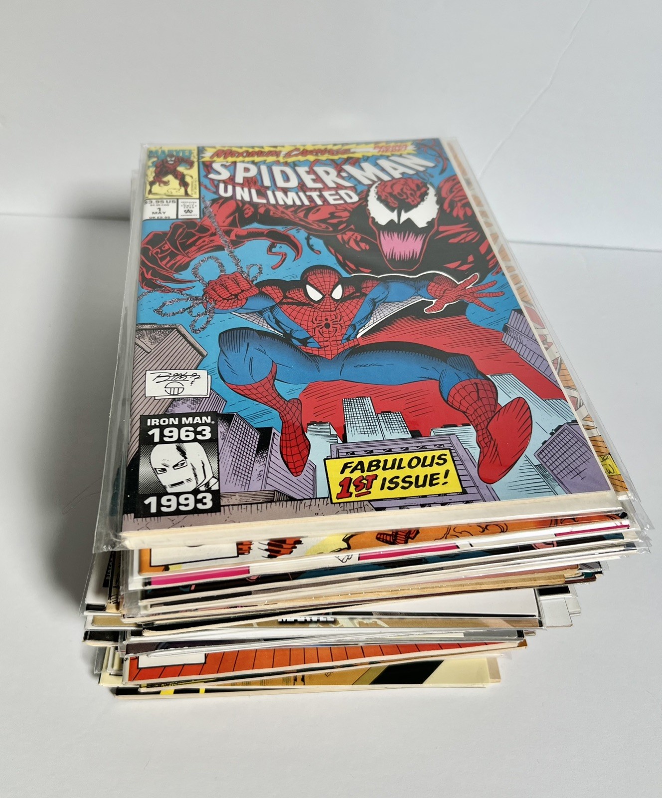 Huge Lot Cap America Iron Man Spidey Daredevil 80-90’s Marvel 54 Books See Pics