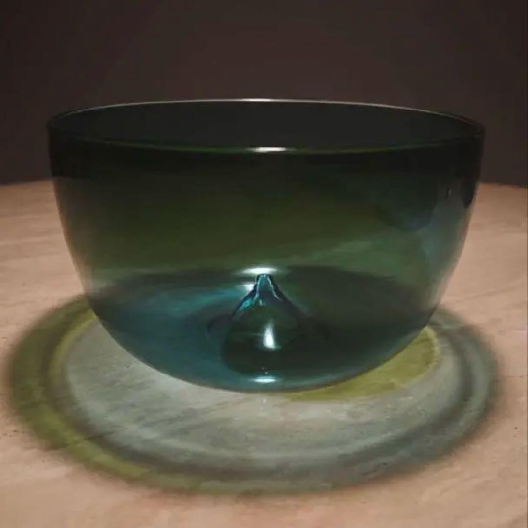 Venini Murano Glass Bowl Tapio Wirkkala 1977 Green Turquoise Vintage Collectible Venini Murano Glass Bowl Tapio Wirkkala 1977 Green Turquoise Vintage Collectible
