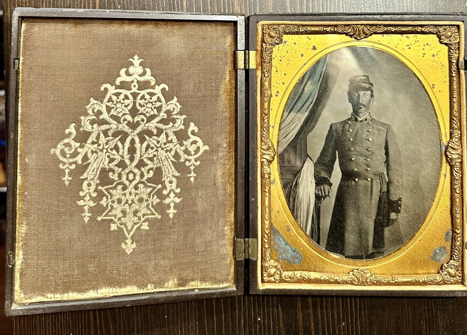 Rare Museum Qlty Tintype Photo Texas Confederate Officer Soldier Original 1860s