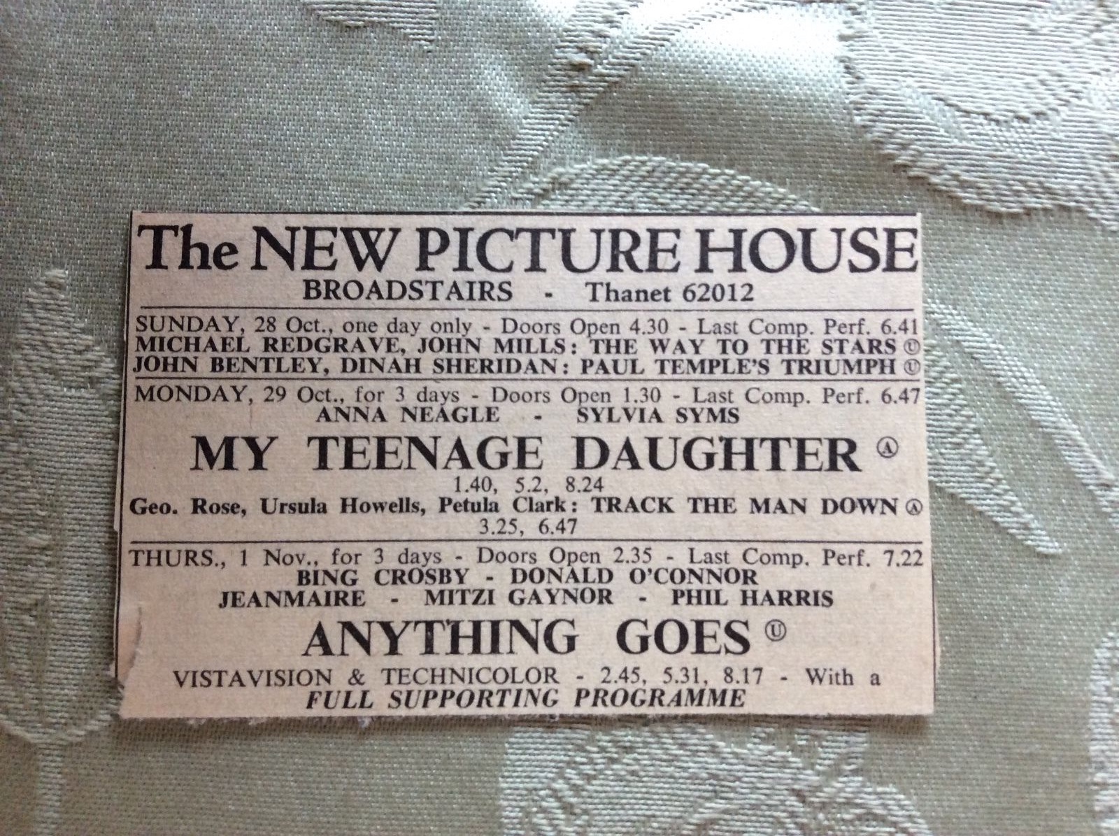 a2i ephemera 1956 advert broadstairs picture house anna neagle my teenage daught a2i ephemera 1956 advert broadstairs picture house anna neagle my teenage daught