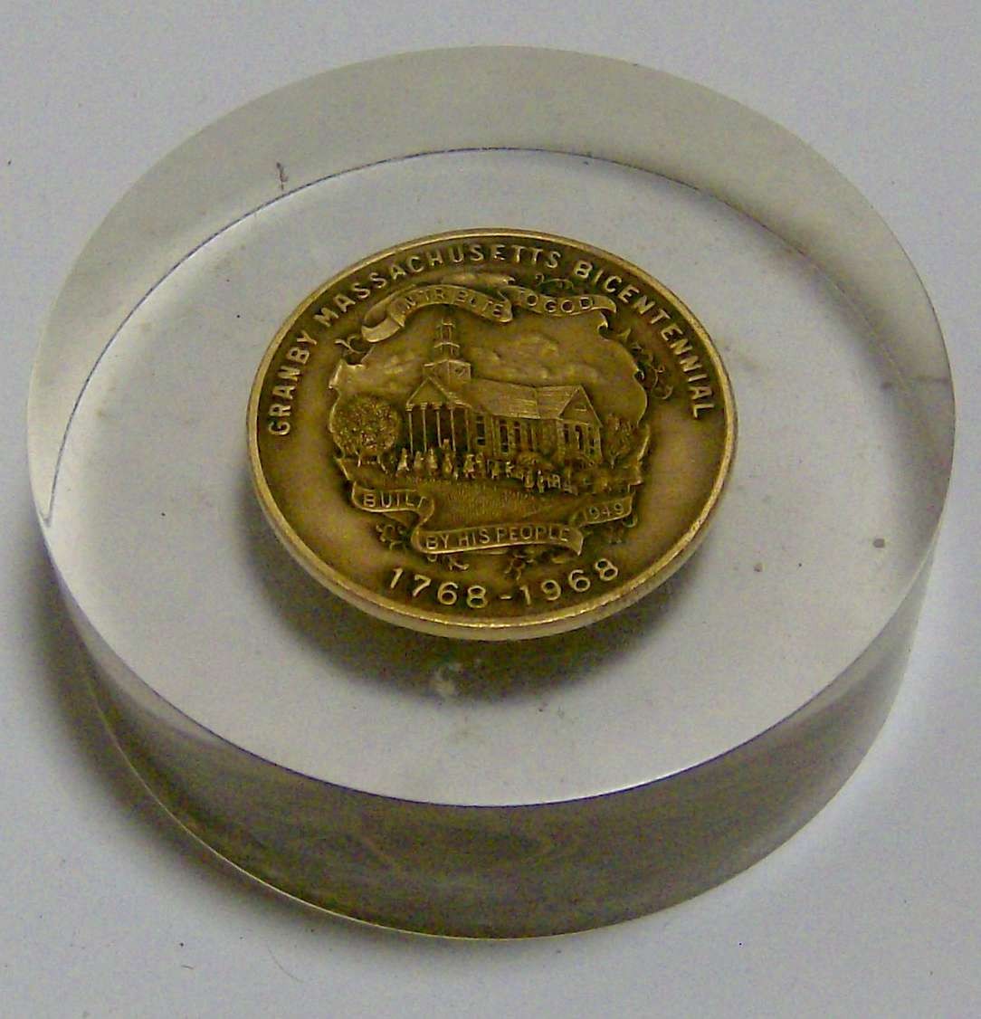vintage GRANBY Massachusetts 1968 BICENTENNIAL medal ALDRICH MILL WATER WHEEL vintage GRANBY Massachusetts 1968 BICENTENNIAL medal ALDRICH MILL WATER WHEEL