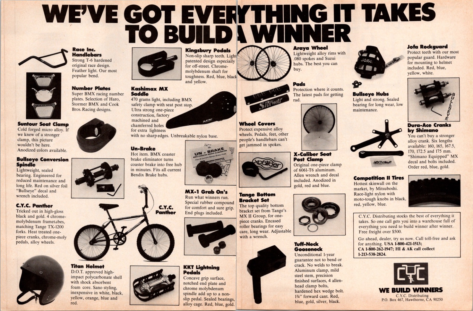 1980 • CYC Bike Parts Print Ad • 80s BMX FA.13 1980 • CYC Bike Parts Print Ad • 80s BMX FA.13