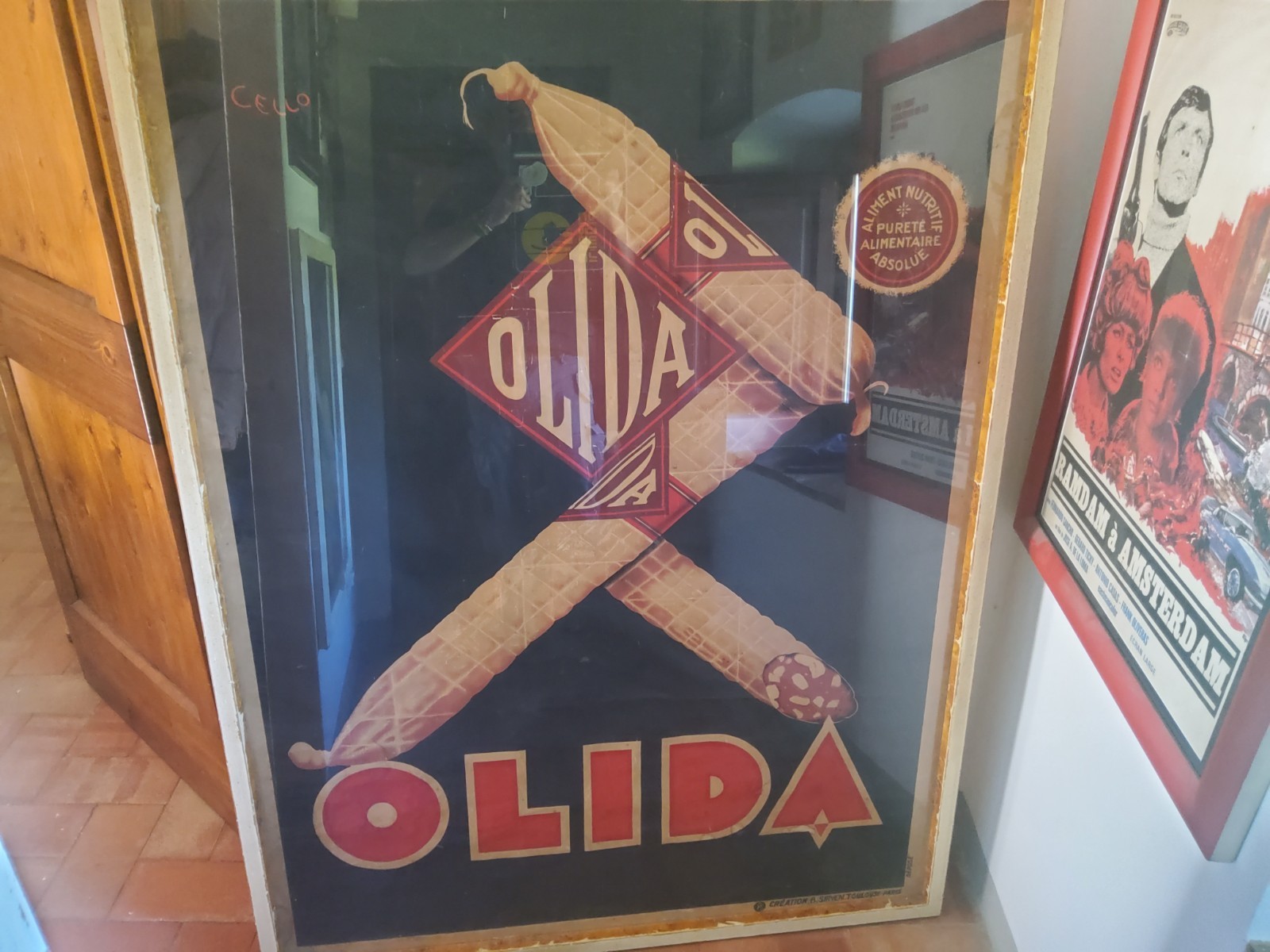 ORIGINAL VINTAGE POSTER OLIDA by Cello 1930's (very rare)