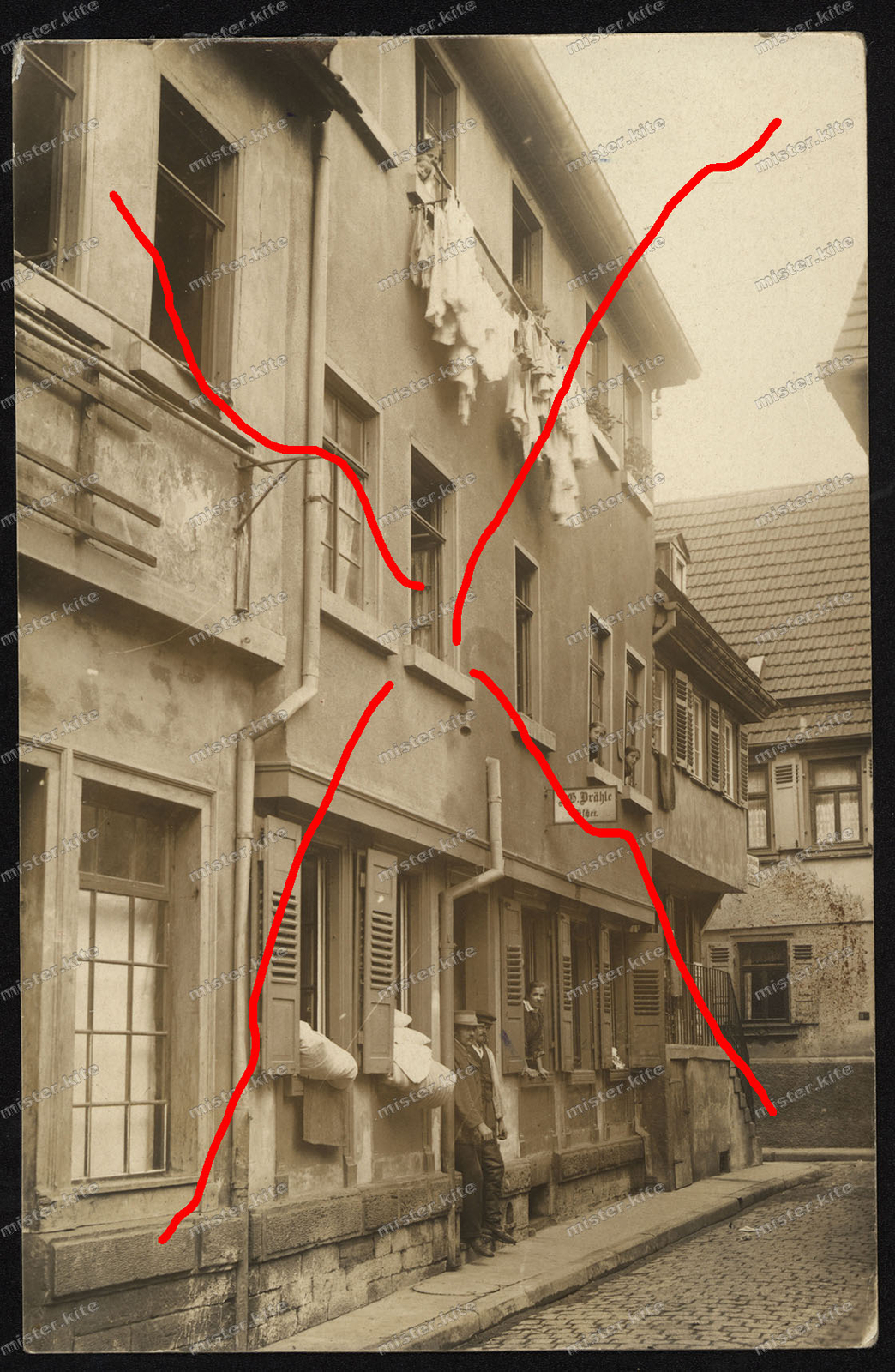 Photo-postcard-Stuttgart-Bad-Cannstatt-hail shooting-drähler-house-architecture- Photo-postcard-Stuttgart-Bad-Cannstatt-hail shooting-drähler-house-architecture-