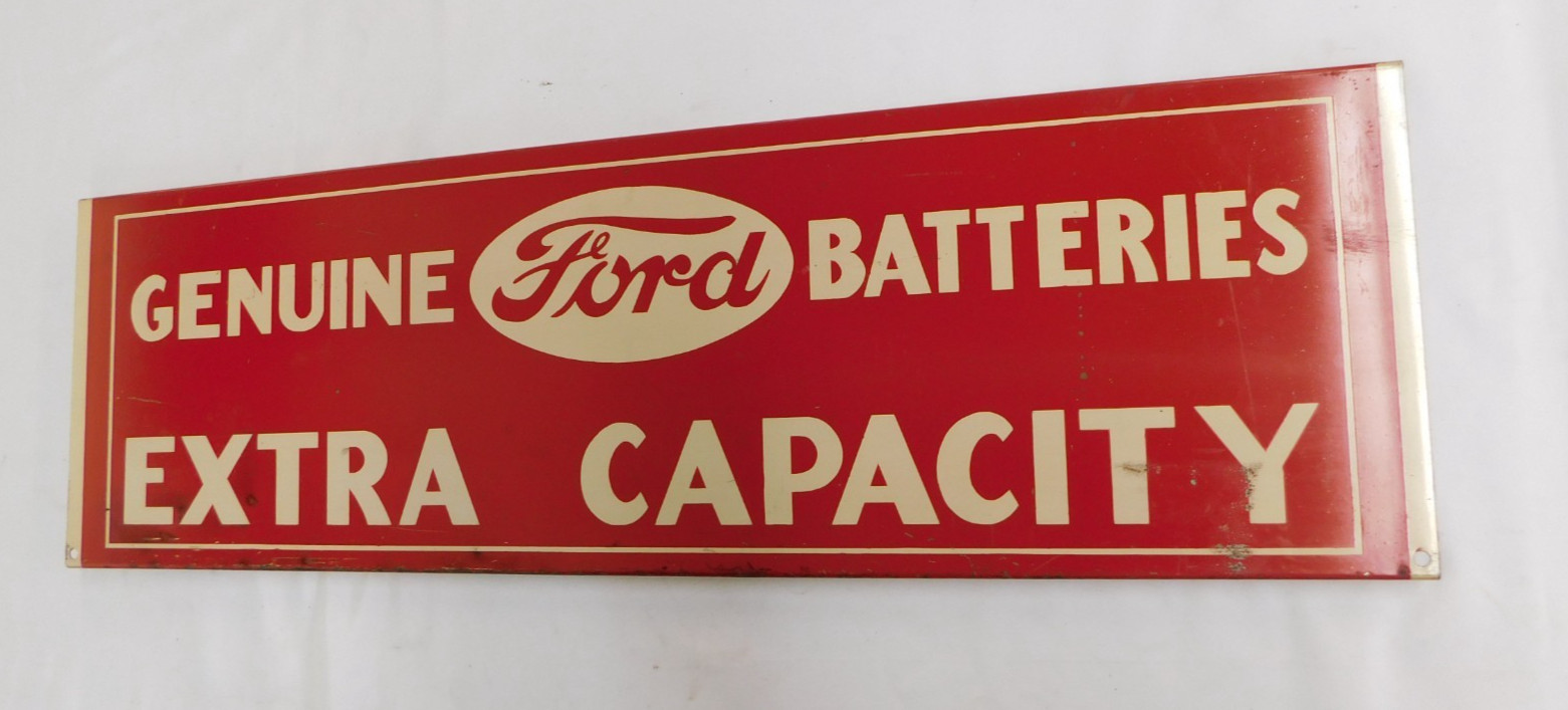 OEM Original Ford Genuine Batteries Sign 1940's Battery Rack Display