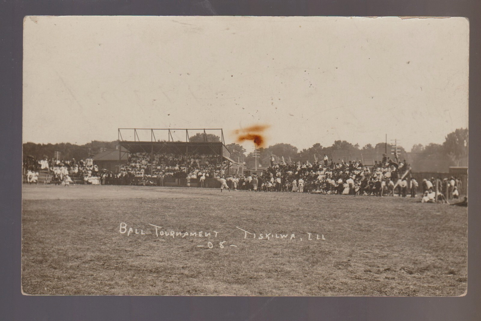Tiskilwa ILLINOIS RPPC 1908 BASEBALL GAME UNDERWAY Stadium Park TOURNAMENT IL Tiskilwa ILLINOIS RPPC 1908 BASEBALL GAME UNDERWAY Stadium Park TOURNAMENT IL