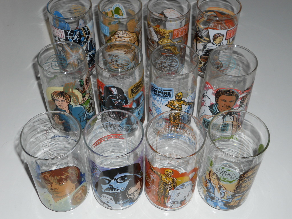 Star Wars Vintage Glasses Complete Set Of 12 SW ESB ROTJ Burger King 1977 1980 Star Wars Vintage Glasses Complete Set Of 12 SW ESB ROTJ Burger King 1977 1980