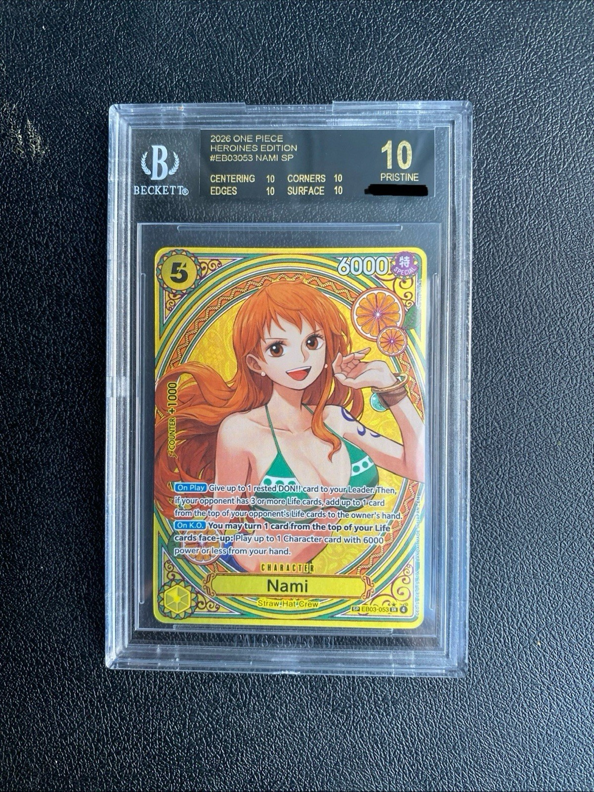 2026 One Piece Heroines EB03 Nami SP Beckett Black Label Pristine 10. Pop. 12