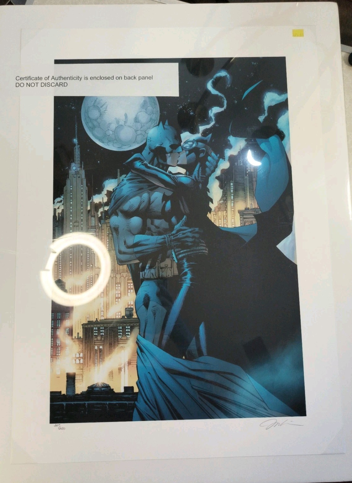 Jim Lee SIGNED Kissing the Knight Batman DC Giclee on Paper Limited Ed of 250 Jim Lee SIGNED Kissing the Knight Batman DC Giclee on Paper Limited Ed of 250