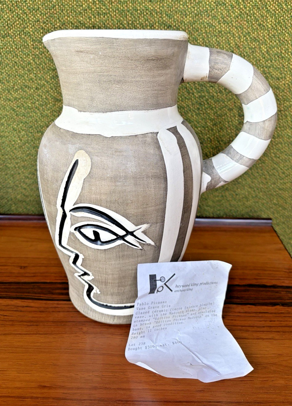 1954 Pablo Picasso Vase Pitcher Grave Gris Madoura