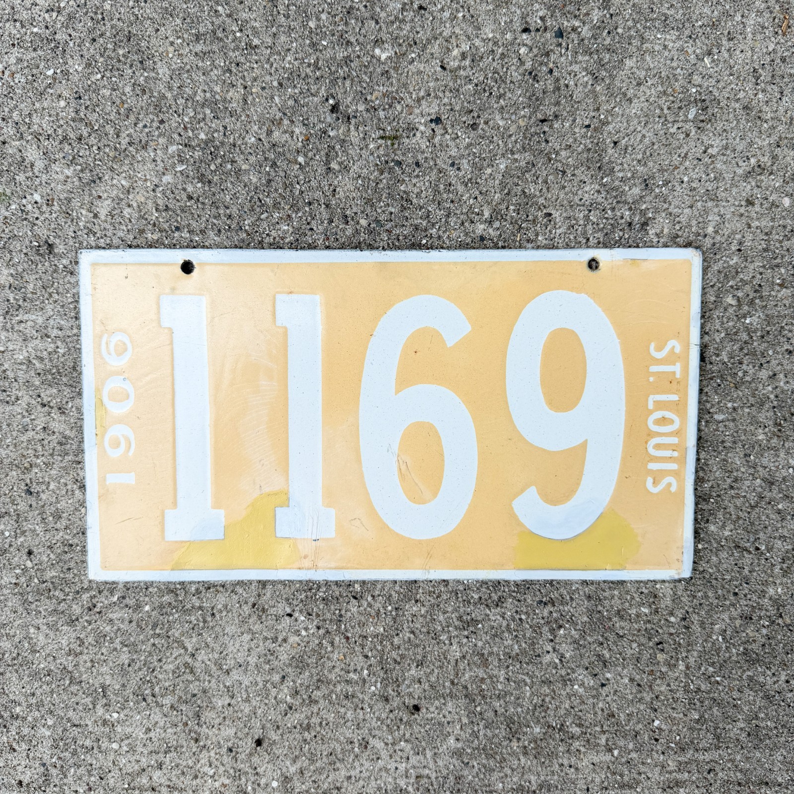 1906 St Louis Missouri Porcelain License Plate Vintage Auto Tag Garage 1169 1906 St Louis Missouri Porcelain License Plate Vintage Auto Tag Garage 1169