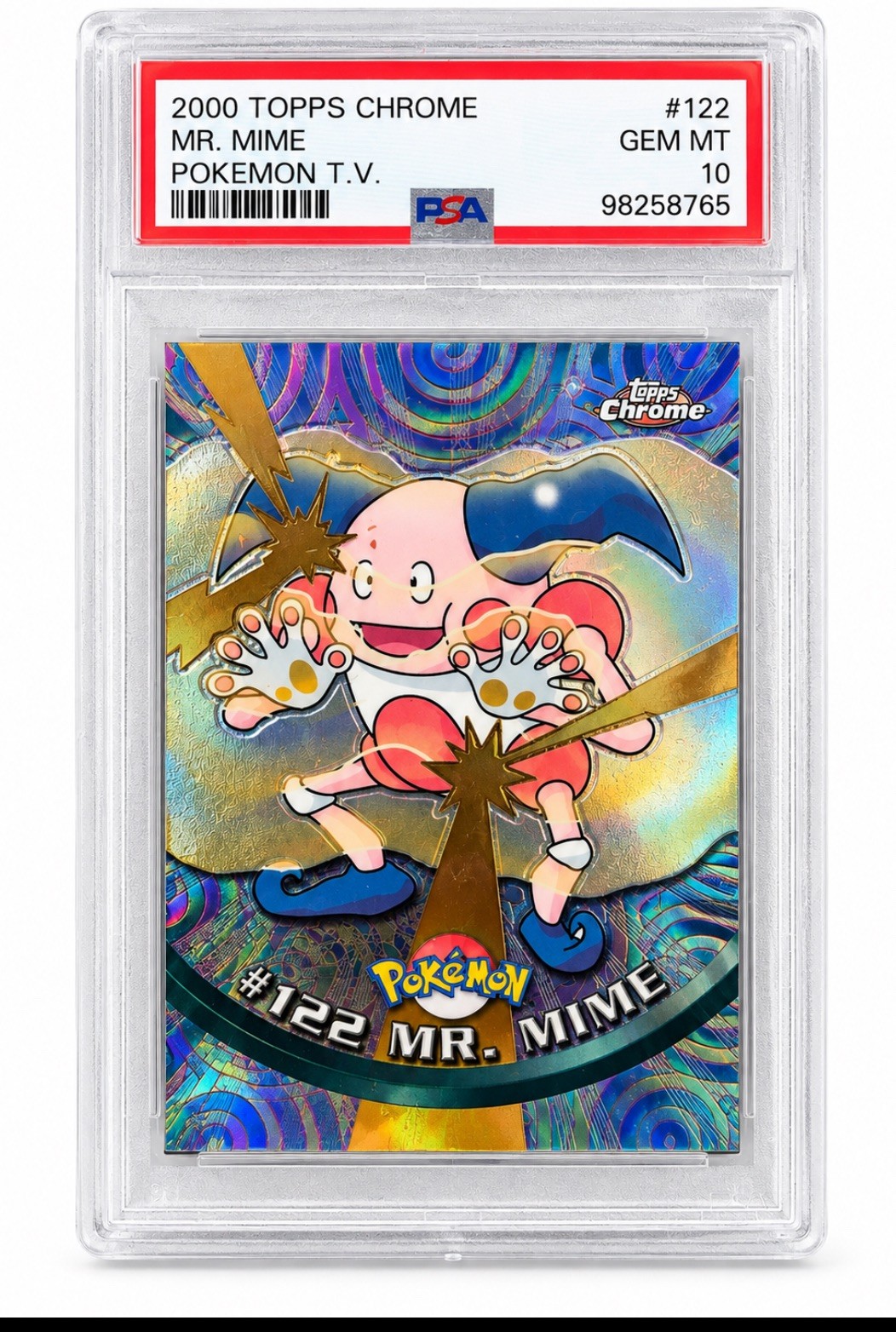 Topps 2000 Topps Chrome Pokémon T.V. Mr. Mime #122 PSA 10 Graded Card