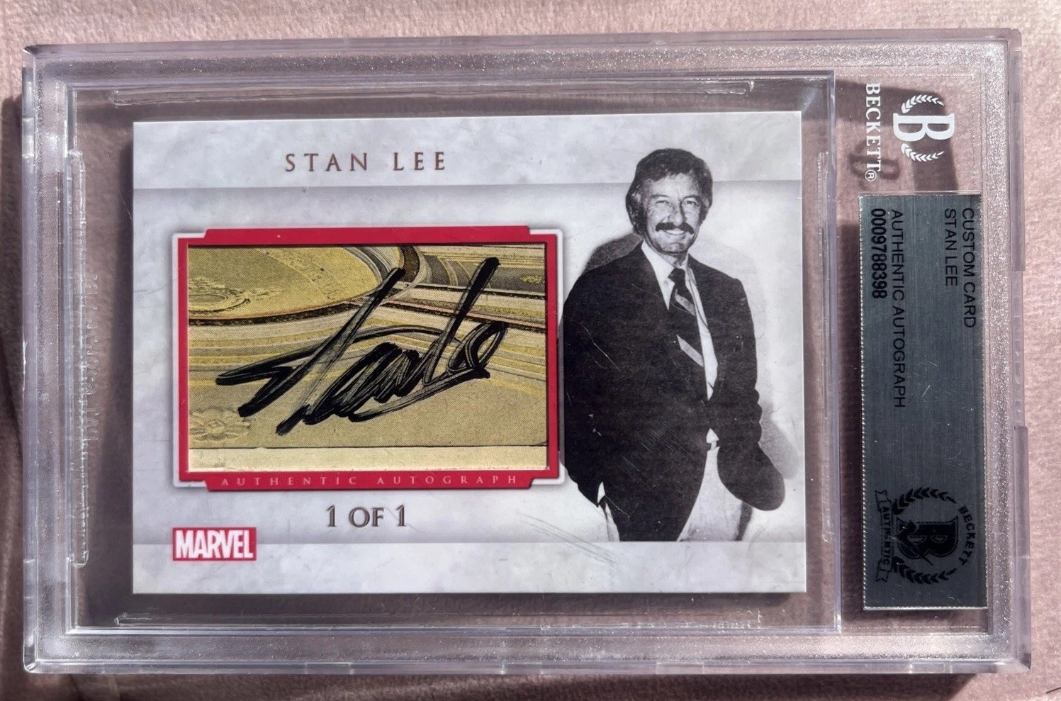 STAN LEE SIGNED CUSTOM MADE MARVEL CARD 1/1 - BECKETT - DNJ CARDS CREATION 