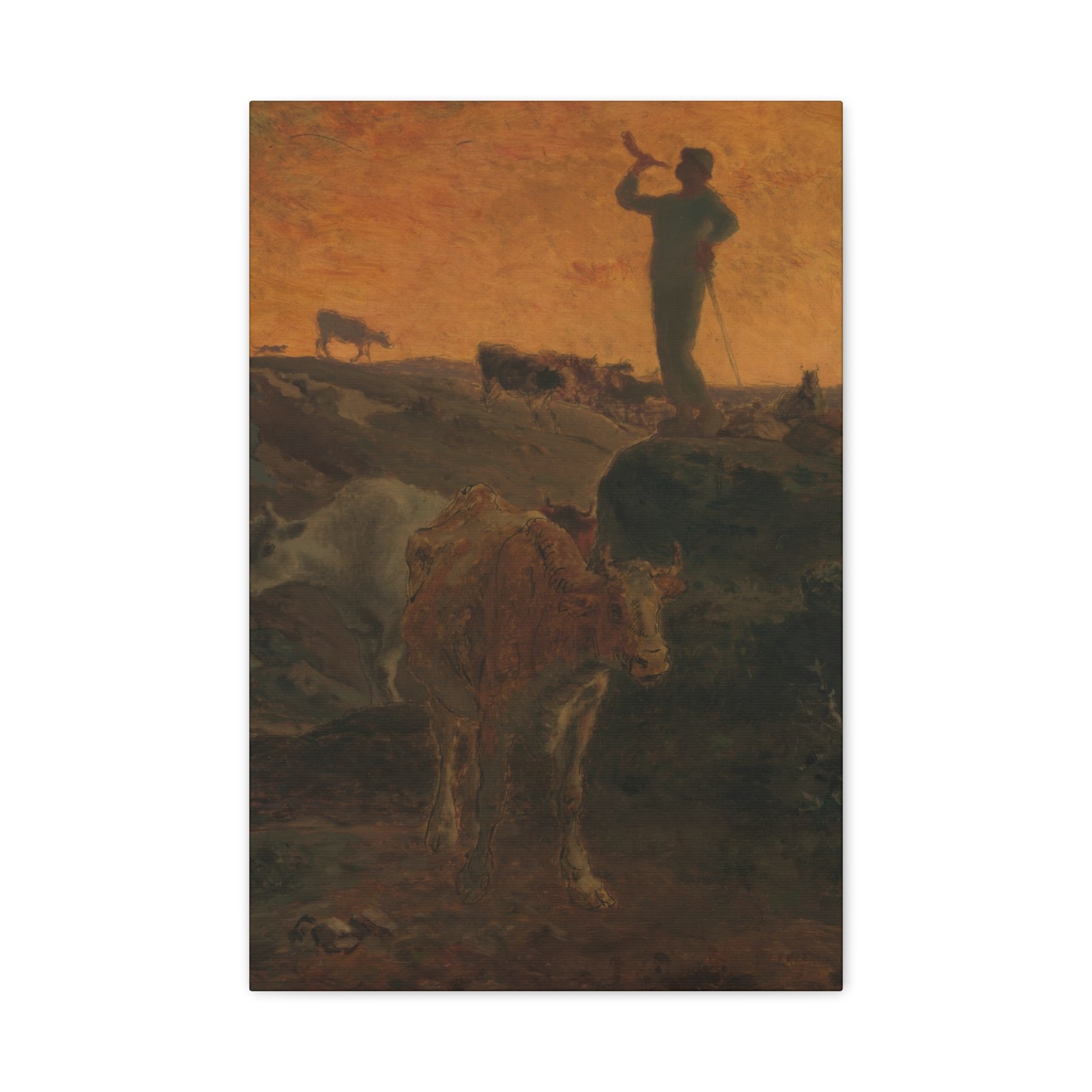 Jean-François Millet - Calling the Cows Home - ca. 1872 - Canvas Wall Art Jean-François Millet - Calling the Cows Home - ca. 1872 - Canvas Wall Art