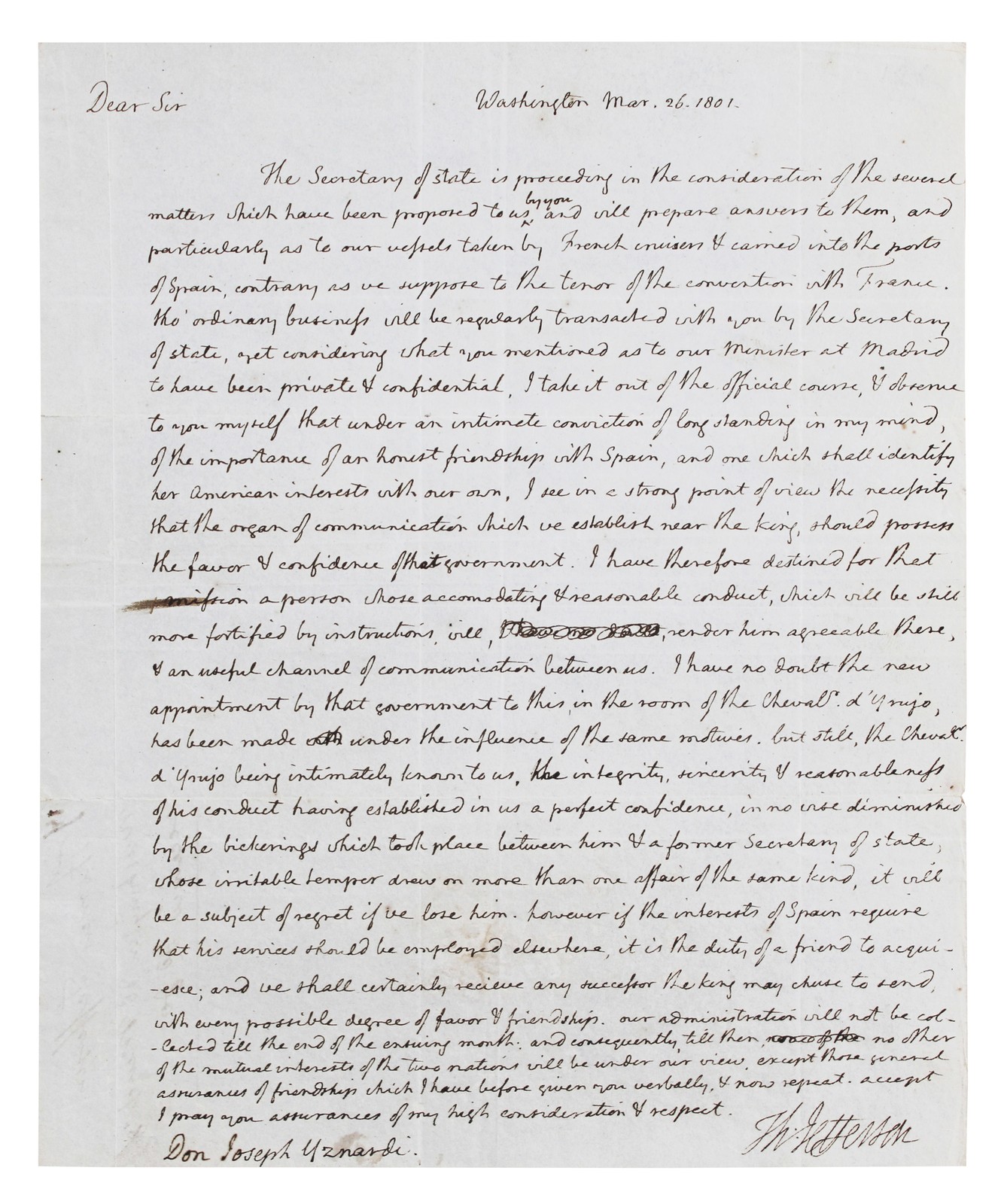 Thomas Jefferson Authentic Signed 8.25x10 1783 Handwritten Letter BAS #AG010015 Thomas Jefferson Authentic Signed 8.25x10 1783 Handwritten Letter BAS #AG010015