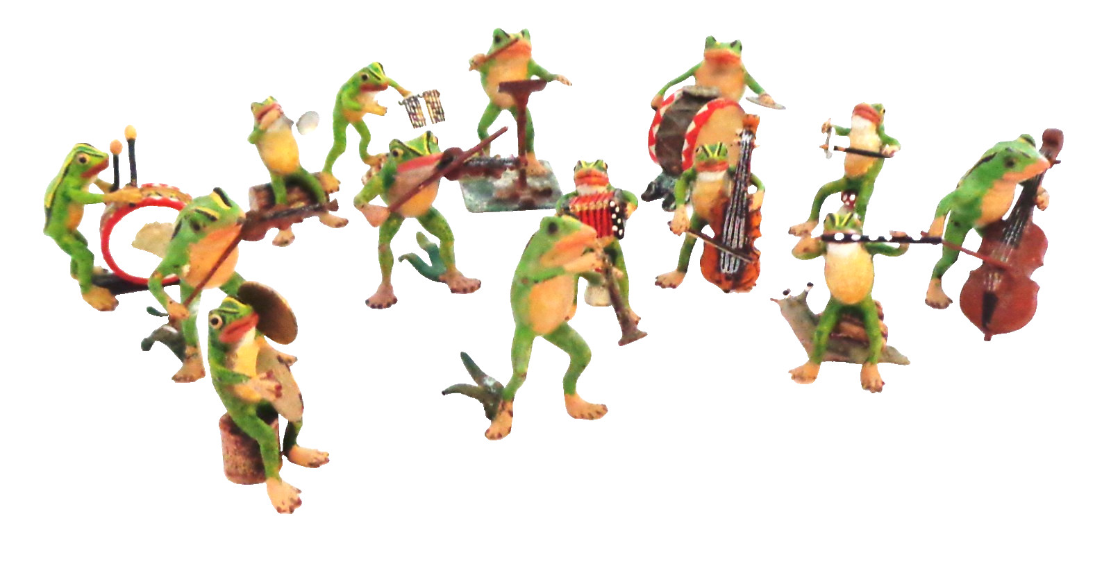 14 Piece Extraordinary Austrian Vienna Bronze FROG Orchestra
