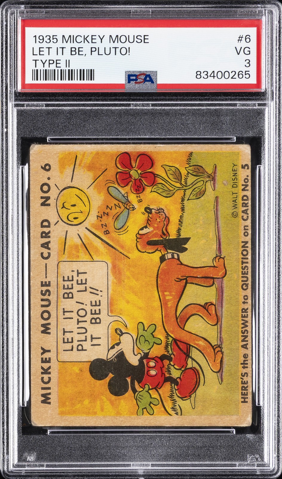1935 MICKEY MOUSE TYPE II #6 LET IT BE, PLUTO PSA 3 1935 MICKEY MOUSE TYPE II #6 LET IT BE, PLUTO PSA 3