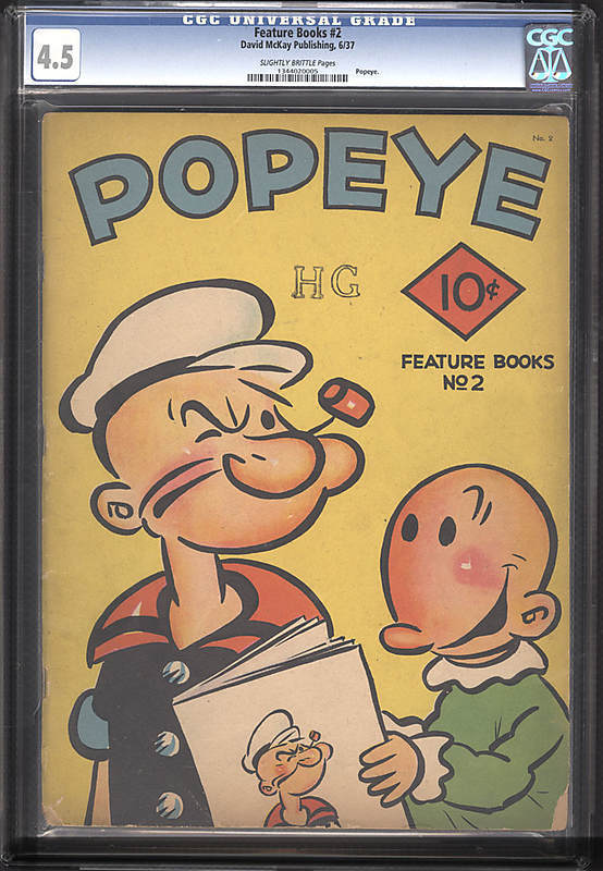 Feature Books #2 #3 #5 #10 CGC🔥Rare 1937 Popeye Magazine🔥4 Books Total E12 cm