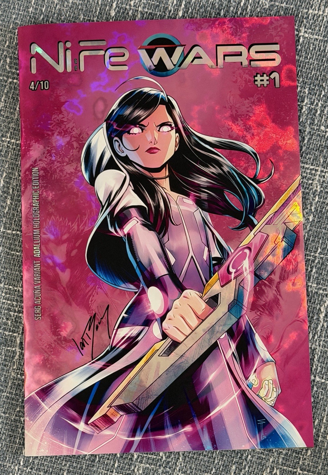 NiFe WARS COMIC #1 - ADALLIUM HOLO EDITION - AUTO - EXTREMELY LIMITED - 4/10