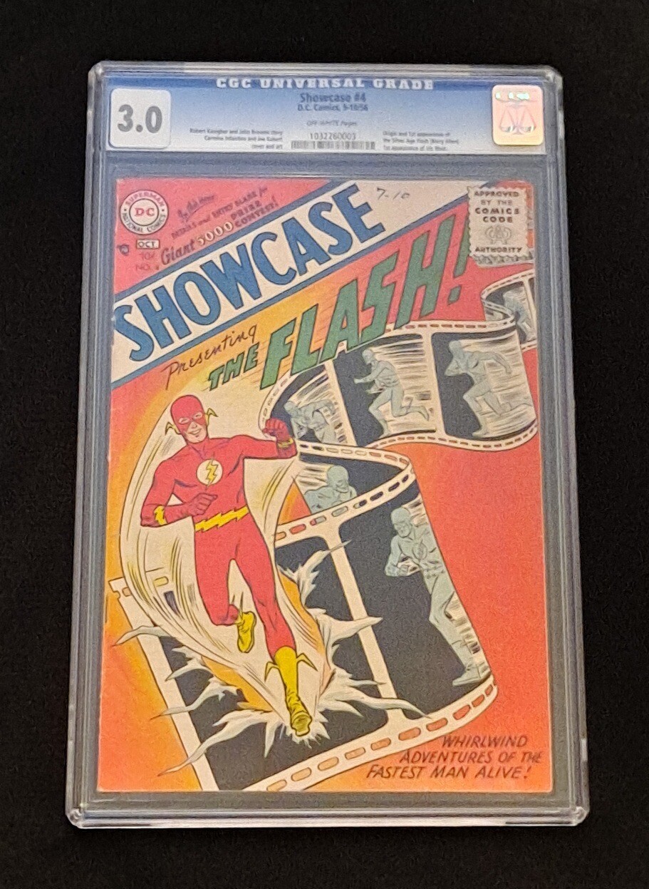 SHOWCASE #4 CGC Graded 3.0 Off-White Unrestored 1st SA FLASH 1956 TIME PAY